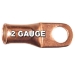 2 AWG Seamless Tubular Copper Lugs with Flared Ends - 
