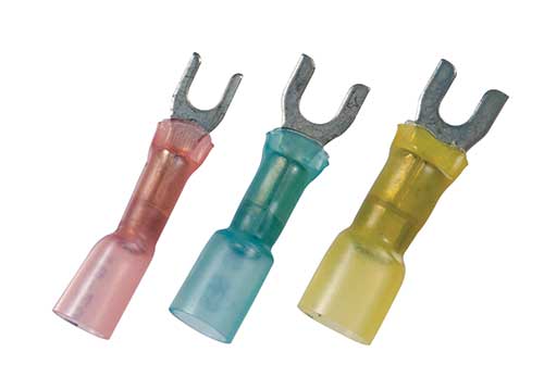 22-18 AWG Heat Shrink, Crimp & Solder Seal Spade Terminals 22-18 AWG Heat Shrink, Crimp & Solder Seal Spade Terminals