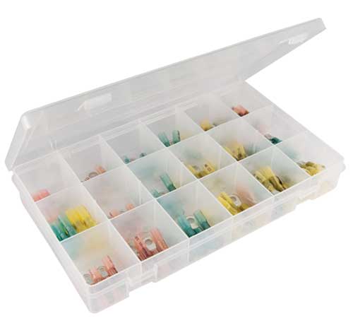 25 pcs. heat shrink solder seal terminal kit, rings disconnects and butt connectors