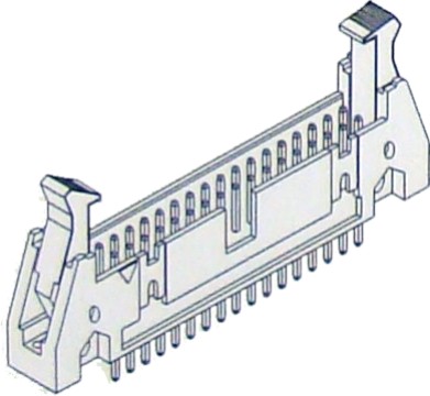 PCB SHROUDED HEADER RT ANGLE PCB SHROUDED HEADER RT ANGLE 10P W/SHORT LATCHES, Qty 25