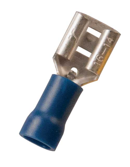 Push-On Nylon Insulated Female Disconnects 16-14 AWG Blue 